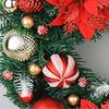 Christmas Door Wreath 16 Inch Ball Flowers Wreath Decoration Artificial Holiday Garland For Fireplace Mantle Porch Window Door