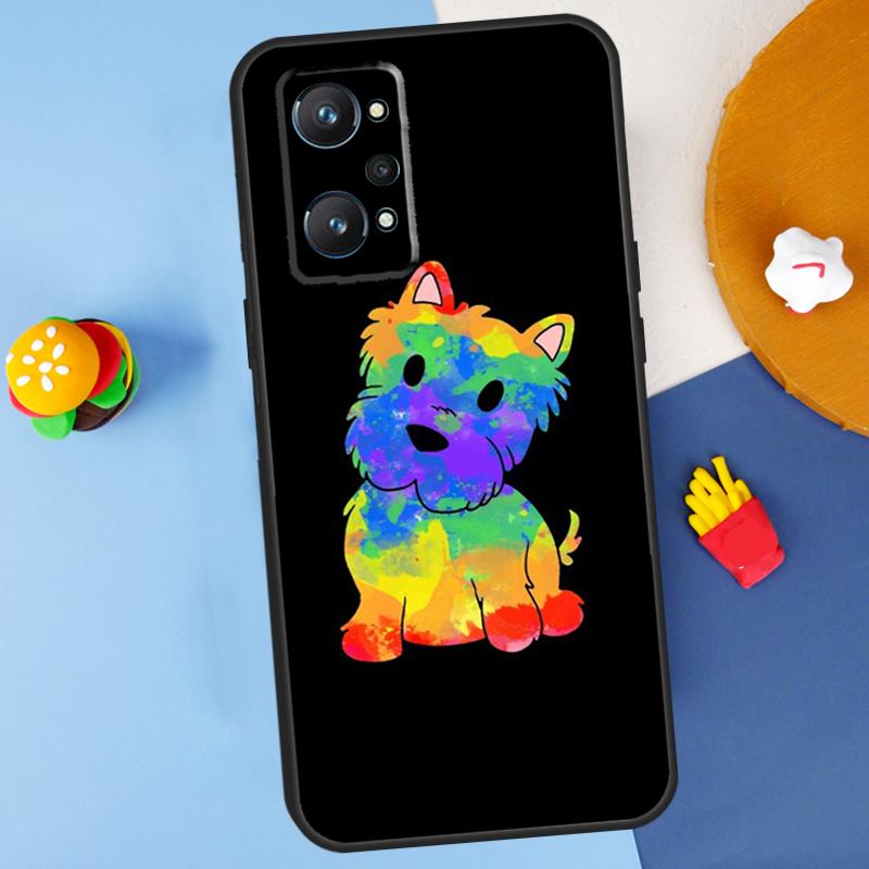 Cartoon Westie Dog For Realme C55 C67 C61 C75 C53 C51 C21Y C25S GT 6 6T 5 GT7 Pro 10 11 12 13 14 Pro Plus Case