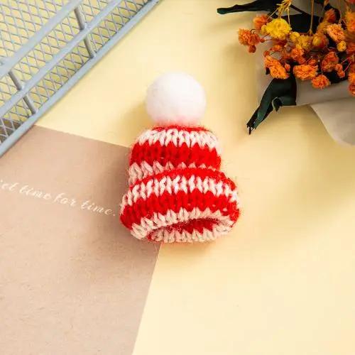 1pcs Christmas Wine Bottle Covers Mini Santa Hats Scarf Christmas Scarf Santa Hats for Dolls Home Decor Christmas Supplies