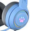 SY-G25 Wired Headphone RGB Lighting Omni-directional Mic Over-Ear Computer Headphone with Cute Cat Ear for E-sport