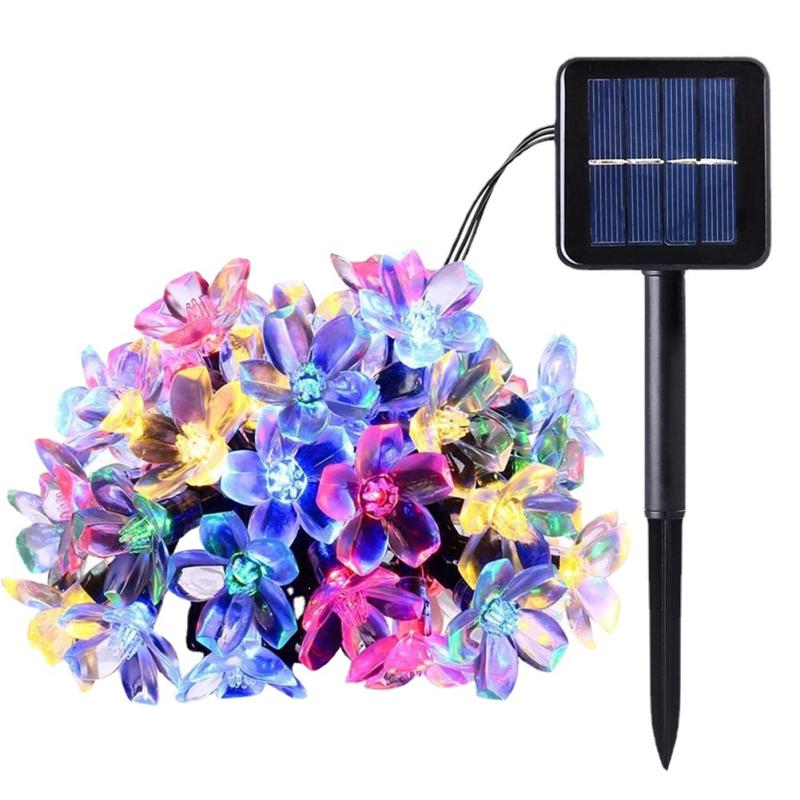 Solar Cherry Blossom String Lights Rainproof Waterproof Led Lights For Outdoor Garden Party
