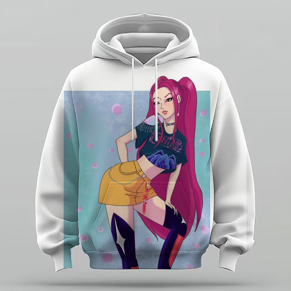 Kleidung für Kleinkindmädchen KPop 'Devil Hunter' Hoodie Mode Lässiger Pullover Neuer Film Kinder Kapuzenoberteil