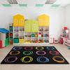Kids Playmat Rug 120x160cm Nursery Colorful Checkered Rug with Anti-Slip Backing Classroom Seating Area Carpet for Preschool Art Room Playroom