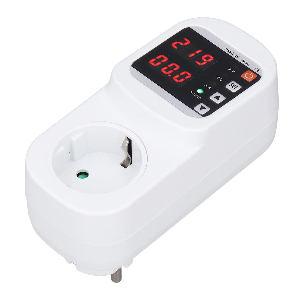 Voltage Current Protector Outlet 16A 140?210V 230?300V Adjustable Plug In Surge Protector with LED