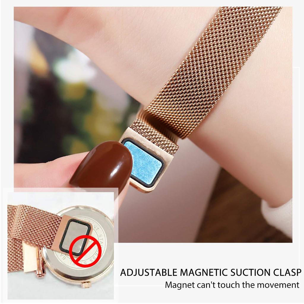 RORIOS Watch Magnetic Mesh Band Sparkling Crystal Starry Sky Stylish Fashion Quartz Watch for Women Analog Watch Black Women's