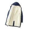 Women's Plus Size Hooded Denim Cotton Coat with Fleece Lining - Korean Style, Mid-Length, for Autumn and Winter.