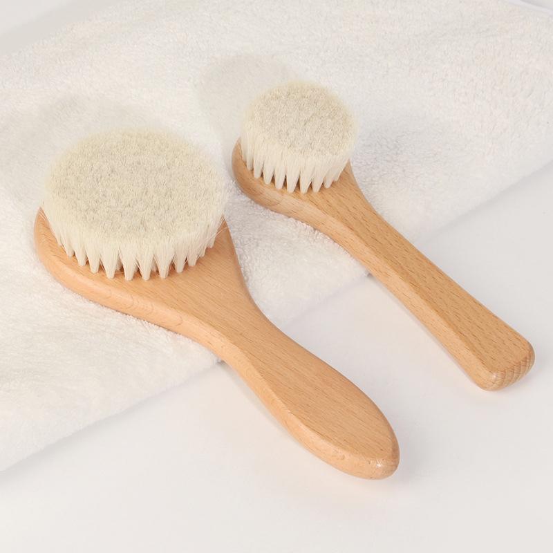 Baby Care Beech Wooden Handle Brush Baby Hbrush Newborn Infant Comb For Head Massager For Baby Shower Pure Natur