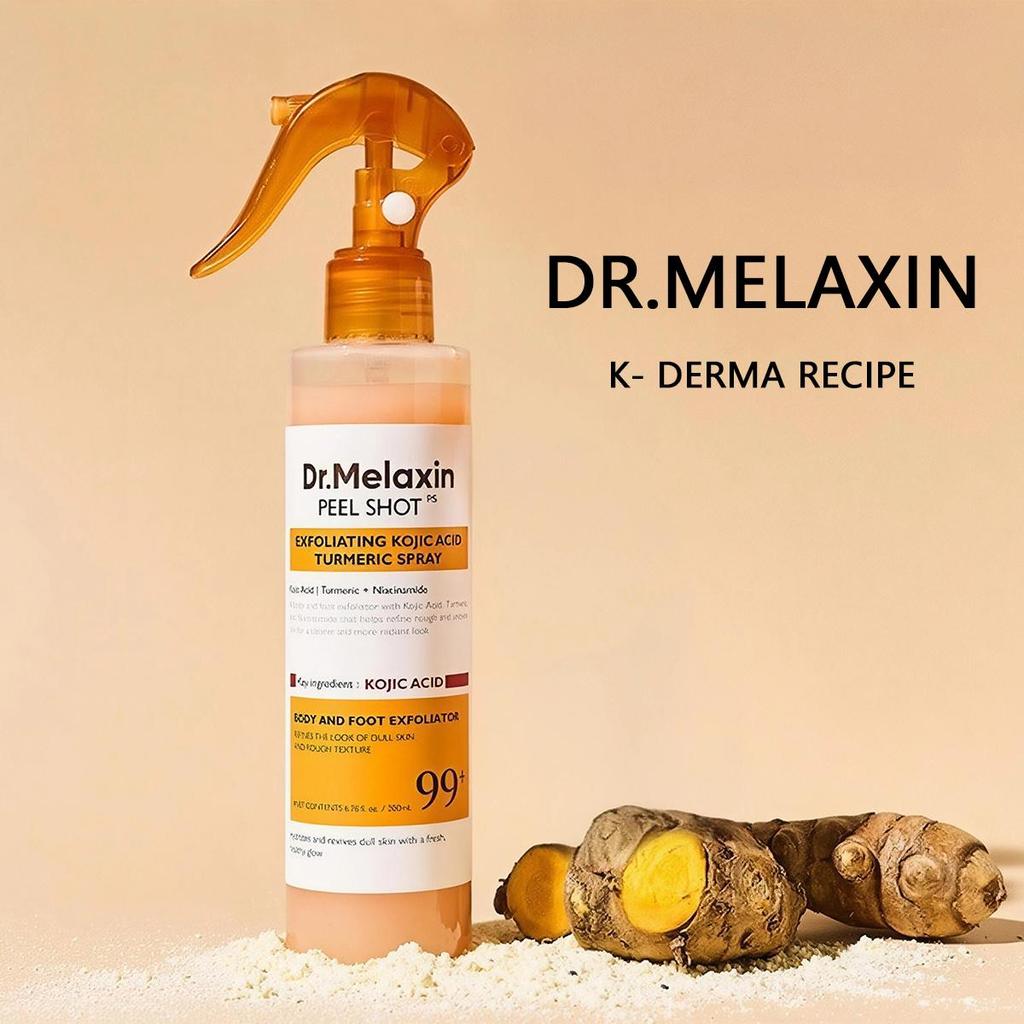 Dr.Melaxin PEEL SHOT SPRAY EXFOLIANT ACIDE KOJIQUE CURCUMA 200ml, Teint Uniforme, Type Brume Pratique, Cosmétiques Coréens, Soins de la Peau Coréens