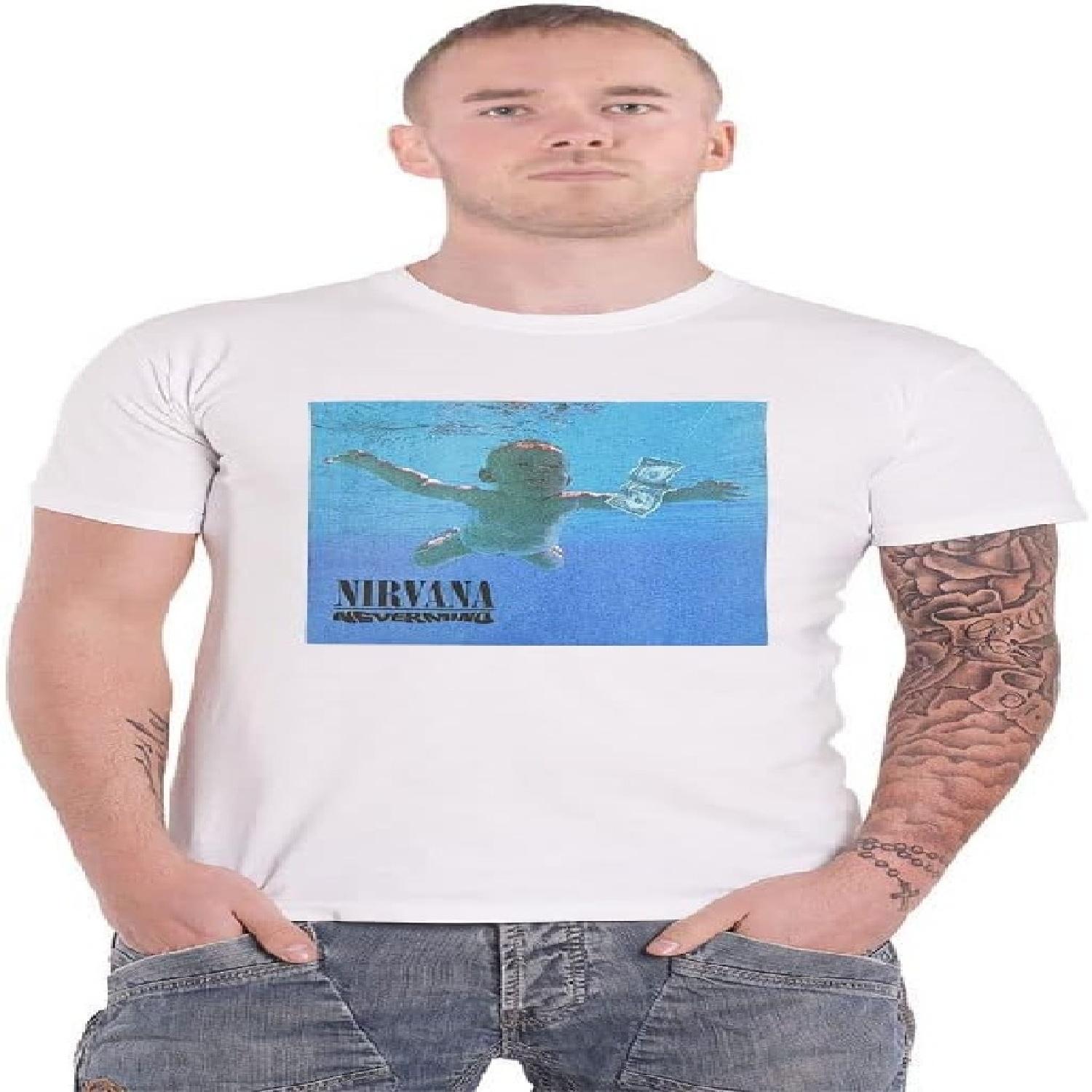 Футболка Nirvana Альбом Nevermind Логотип Группы Официальная Унисекс Белая Размер L S белый