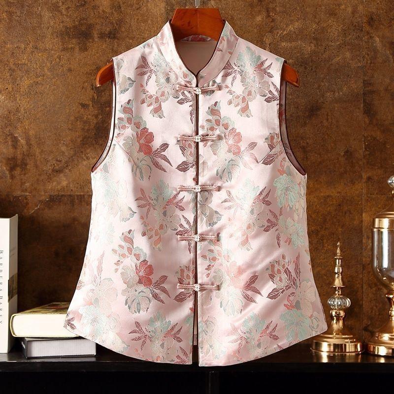 2025 women's vest ethnic new retro jacquard spring and autumn models