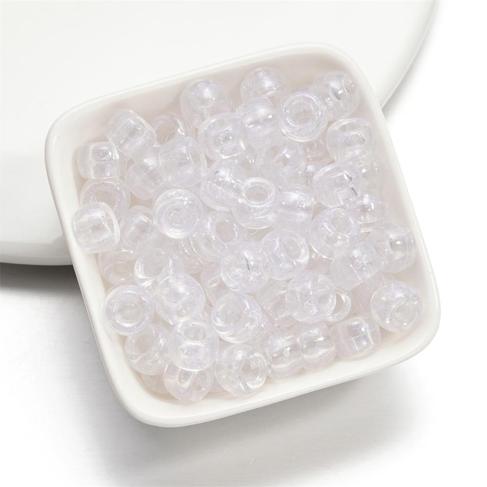 

50pcs 6x9mm Mermaid Color Acrylic Beads Big Hole Round Spacer Loose Bead for DIY Necklace Bracelet Jewelry Making Supplies