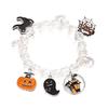 Halloween Funny Pumpkin Ghost Bracelet For Women Black Bat Spider Web Hat Metal Chain Bangles Hip Hop Punk Festival Jewelry Gift