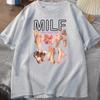 MILF Man I Love Feet Funny Graphic T-Shirt Women Short Sleeve O-Neck T Shirt Streetwear Harajuku Tee Female Clothes
