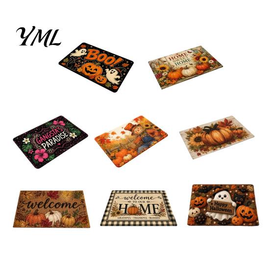 Dekorace pro prázdninový dům Halloweenská dýně Rohožka, Podzimní sezónní Vítejte Protiskluzová Chalupářská Slavnostní Rohožka na Verandu Vstup pro Přední Vstup Kuchyně