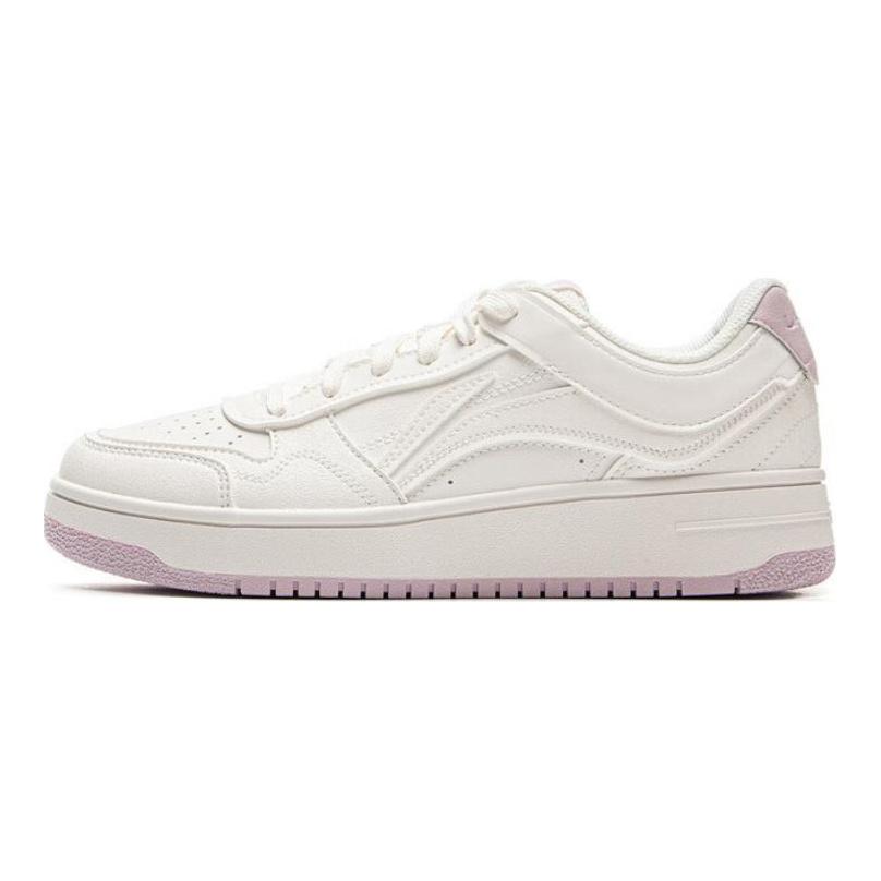 Li Ning Tianji Rutschfest Dämpfung Abriebfest Leicht Niedrig geschnitten Skateboard Schuhe Damen Weiß Lila AGCV090-3