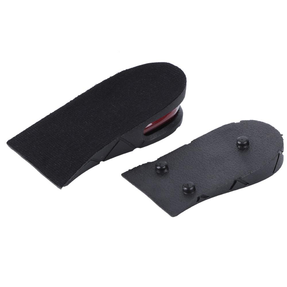 Comfortable 2-layer Height Increase Insoles Unisex Black Inner Height Insoles 5cm Thick Air Cushion Insoles Daily Wear