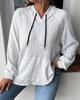 2024 Women's Casual Plus Size Jacquard Hooded Sweatshirt - Autumn/Winter Collection