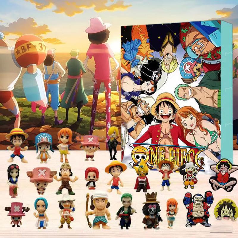 One Piece Christmas Advent Calendar Day Fun 24 Days Halloween Countdown Blind Box Anime Christmas Collection Toy Gifts