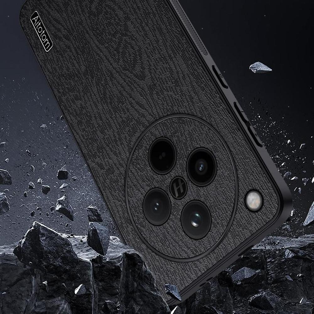 For Oppo Find X8s+ 5G Case Wood Texture PU Leather Coated PC TPU Phone Cover