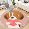 1pc Puppy Heart Office Round Area Rug, Under Office Chairs Bedroom Living Room Home Decor, Room Deco