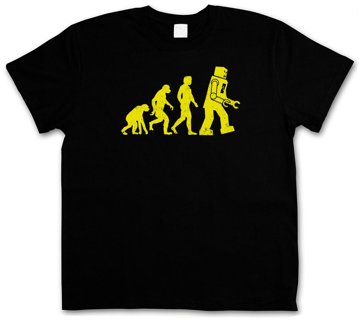THE BIG BLACK ROBOT EVOLUTION BANG THEORY T-SHIRT Sheldon Nerd Cooper TV Geek XXL