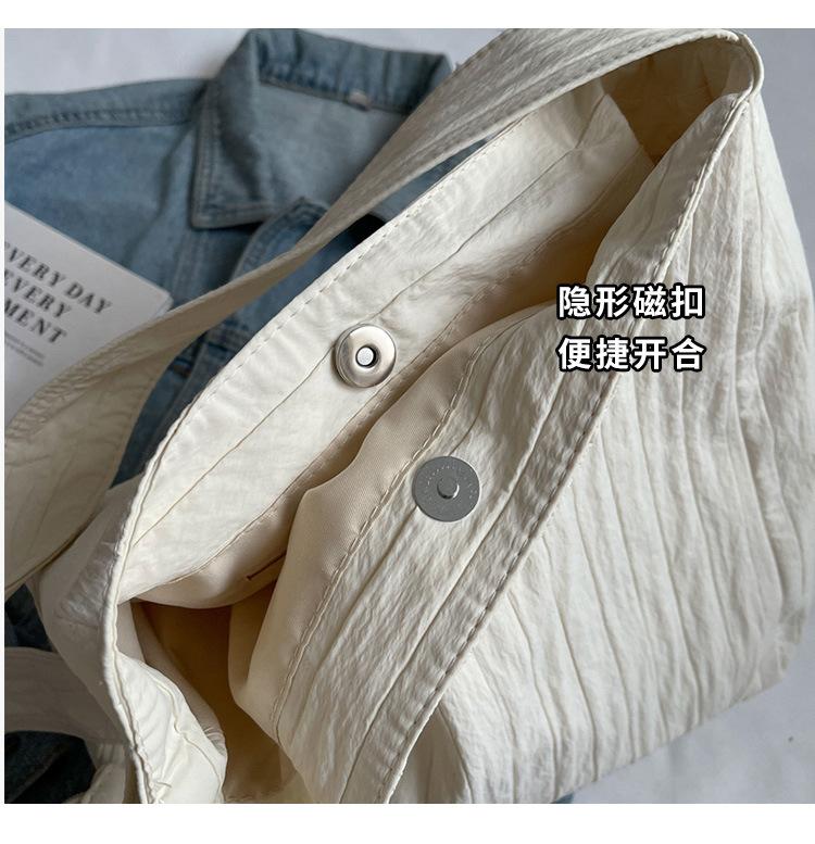 Canvas Shoulder Women's Tote Bag Simple Casual Large Capacity Designer Handbags for Women Travel Solid Shopper Bag 2025 New