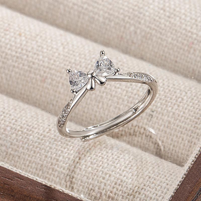 Engagement Princess Bow Ring Adjustable for Women - Sweet, Fashionable, and Romantic Design