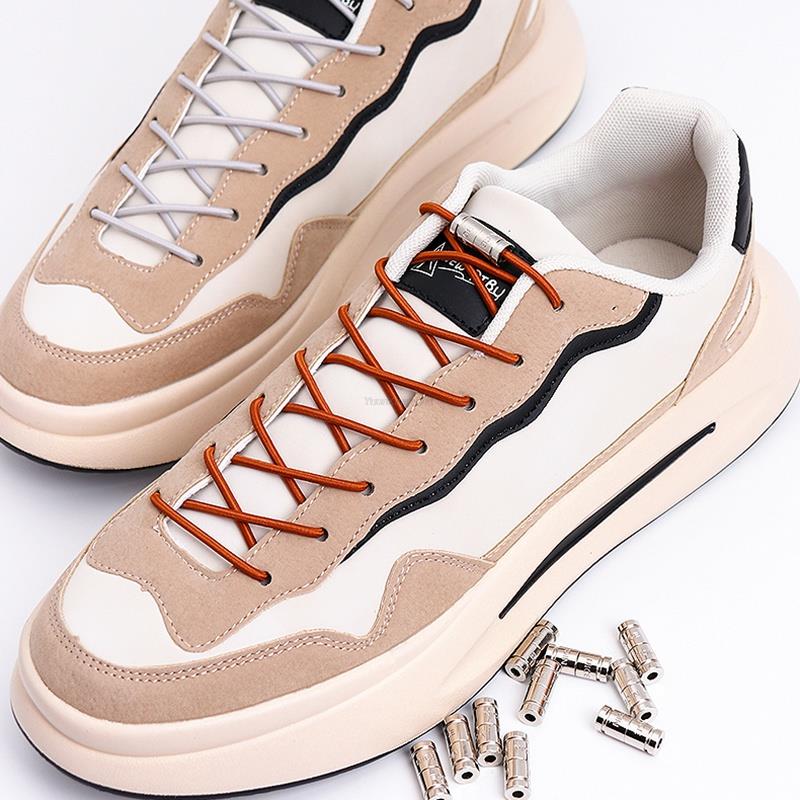 No Tie Shoe Laces Round Capsule Metal lock Elastic Shoelaces For Sneakers easy installation Lazy Shoes Lace Accessories