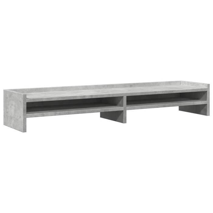 VidaXL Support de moniteur gris béton 100x24x16 cm bois d'ingénierie, supports de moniteur double, support pour écran 854727