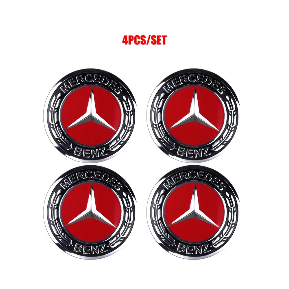 For Mercedes Benz 4PCS 56/60/65mm Car Tyre Wheel Center Hub Cap Sticker For Mercedes Benz A/B/C/E/S Class GLC GLK CLA W126 W210