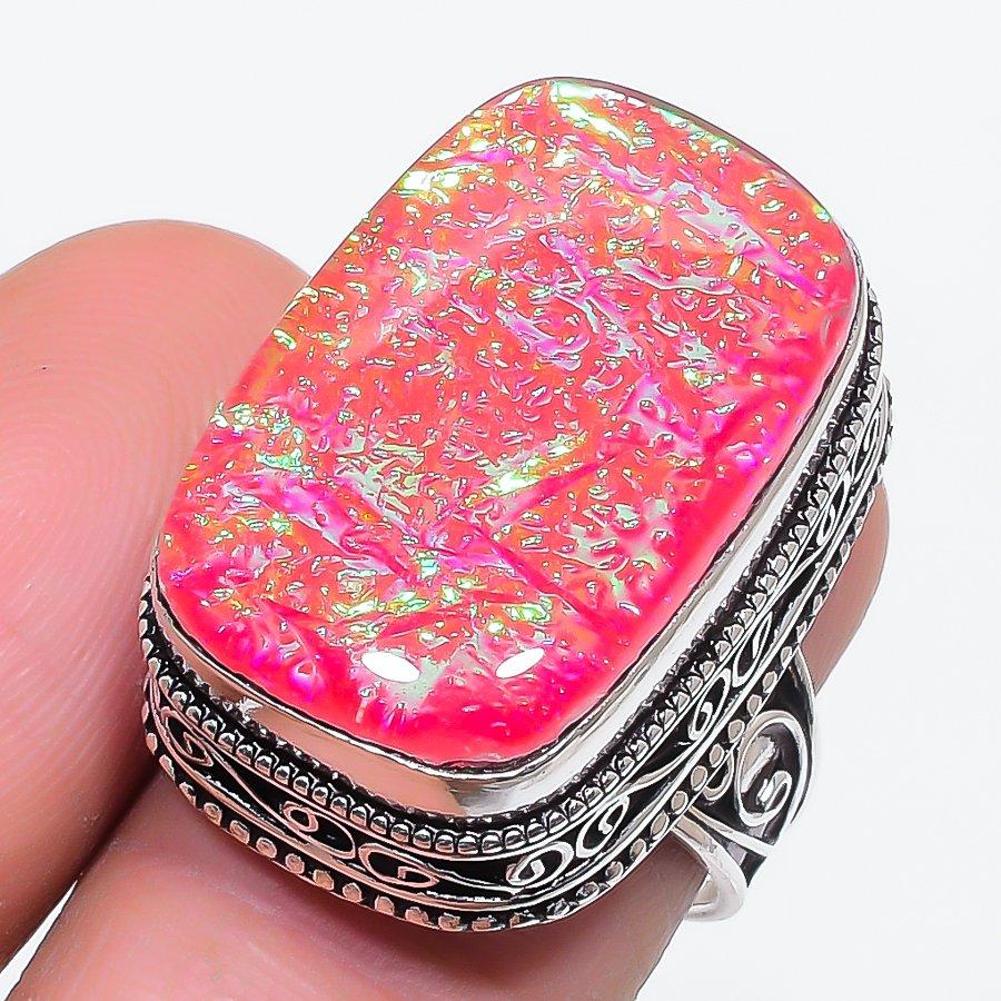 

Natural Pink Triplet Opal Gemstone 925 Sterling Silver Jewelry Ring Size 8 e4f59