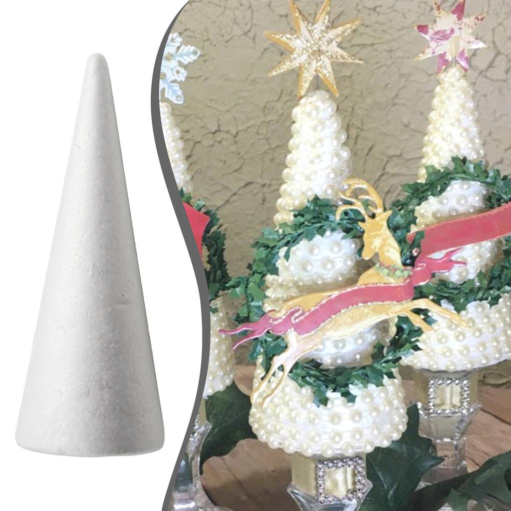 1*decor XMAS Polystyrene Styrofoa M Foam Tip Cone Flat Cone For Craft DIY Accessory Handmade Party Celebration Festival Decorat