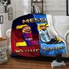 Football Messi Personalized Name Blanket Throw Customizable Blanket Ultra-Soft Perfect for Livingroom Home Decor Office Chair Couch