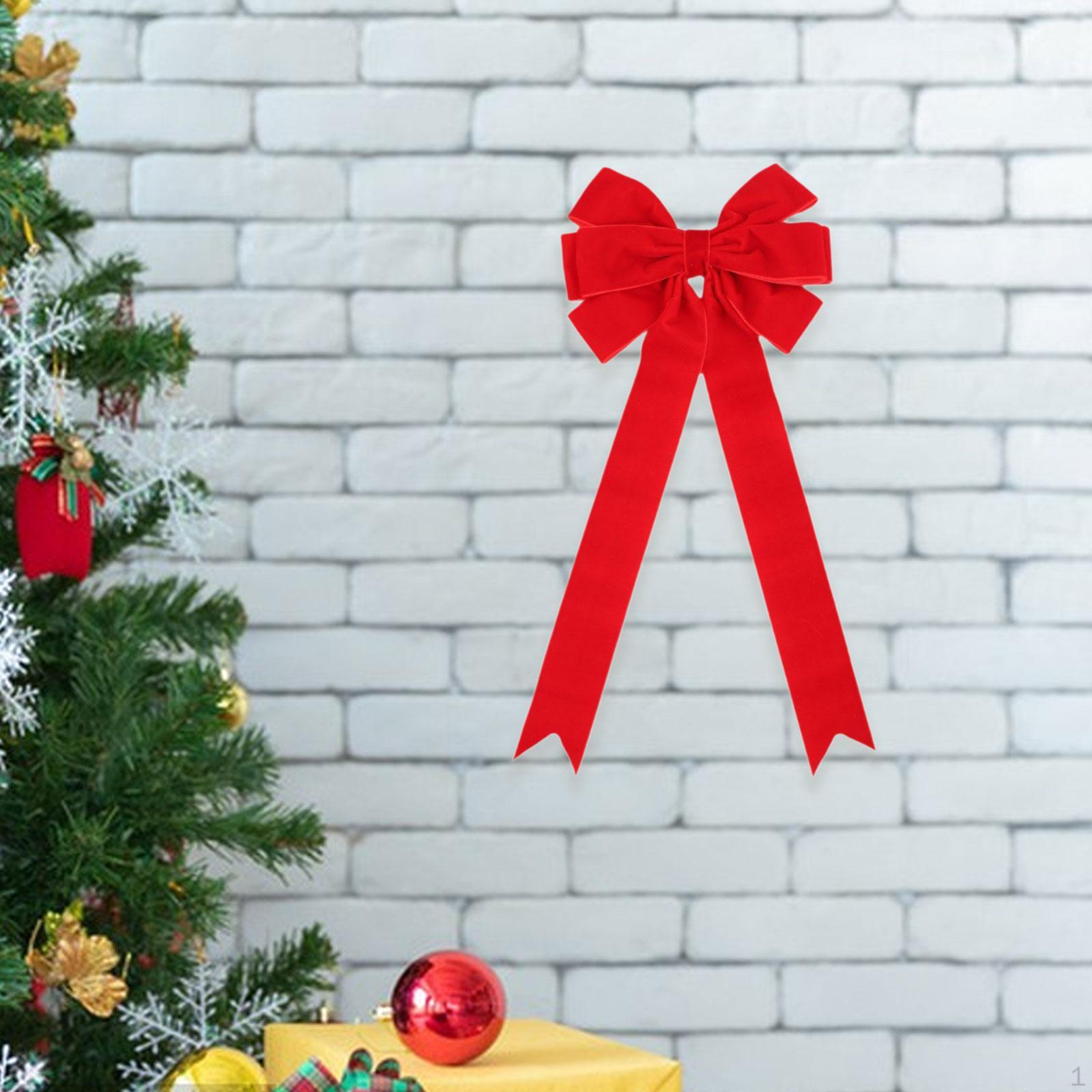

Бант для елки и венок праздничный аксессуар красный
