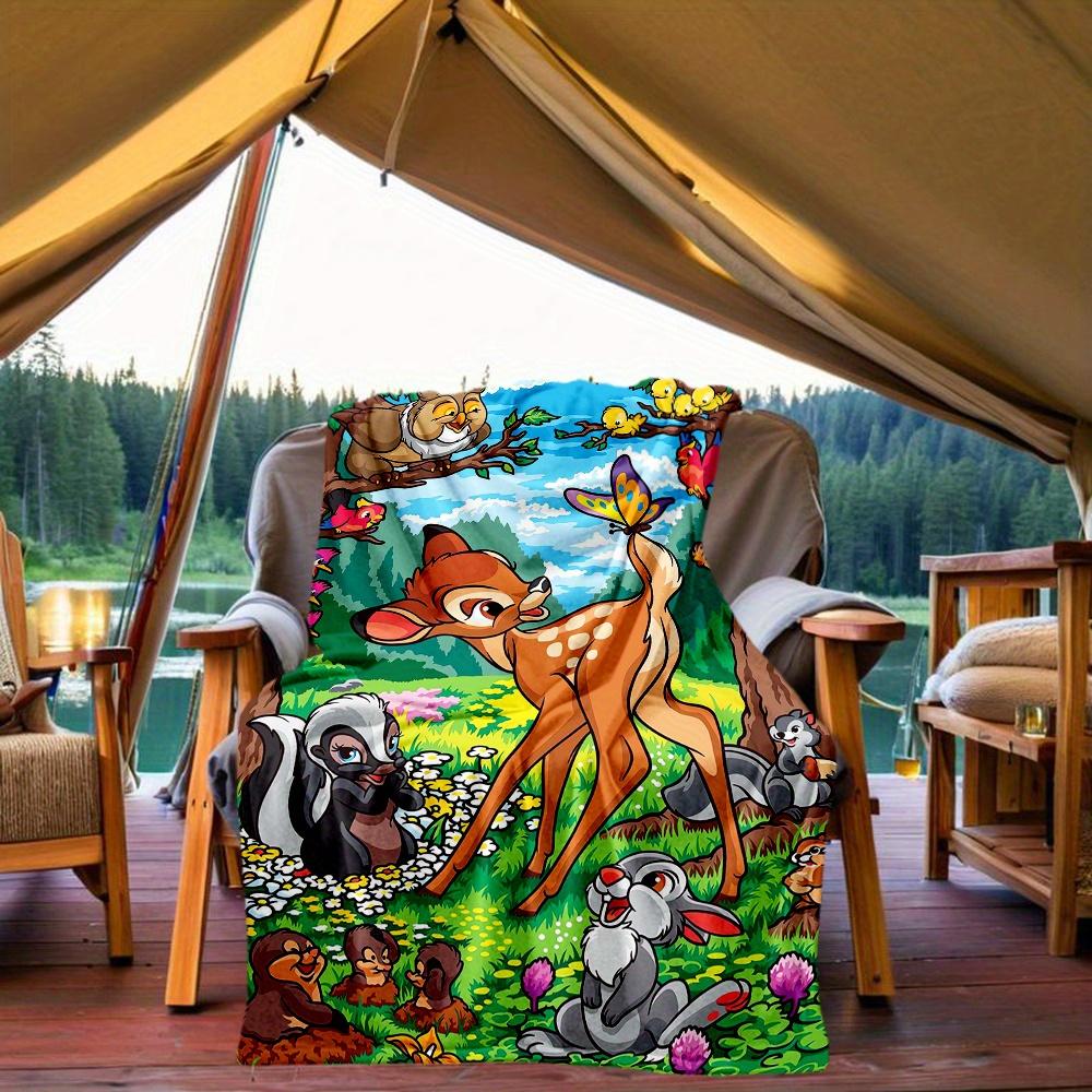 1 Stück, Disney Glücklicher Bambi & Freunde Decke Kuscheldecke für alle Jahreszeiten, Outdoor-Decken, Wohnzimmer, Reisen, Camping