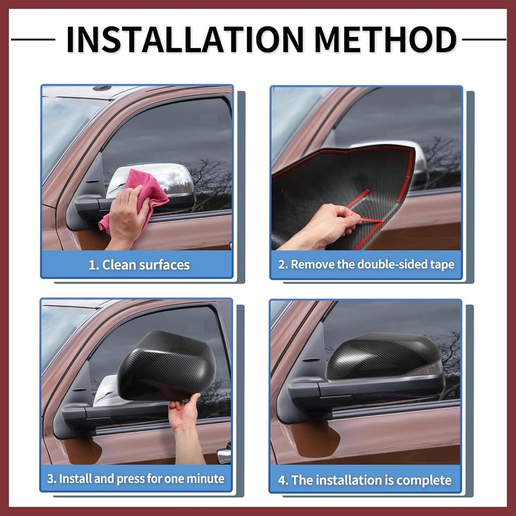 for Ford F-150 FX4 XLT 2004-2008 Driver Passenger Side Mirror Covers Cap Overlay Rearview Mirror Guard Covers Silver Tone 1 Pair