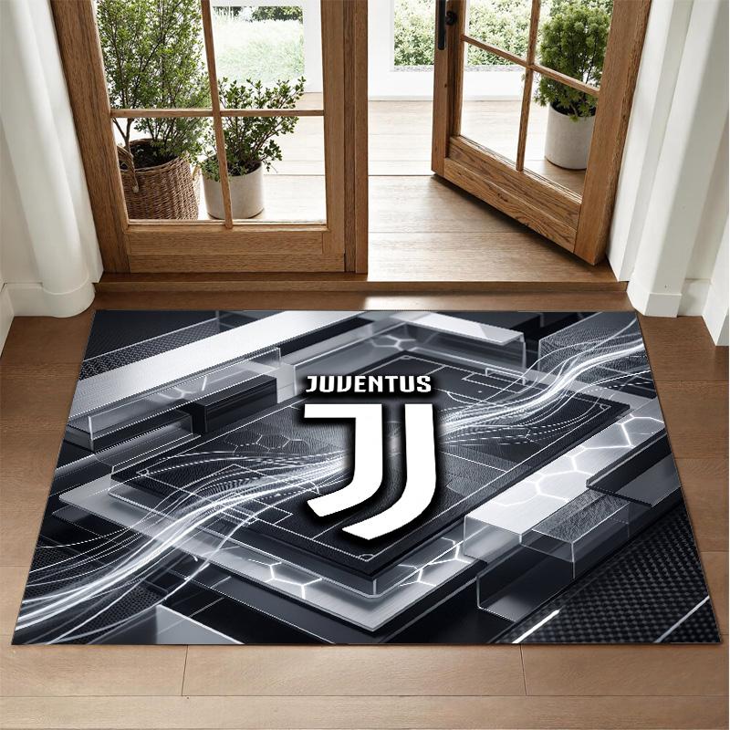 Juventus FC Design Crystal Velvet Rug Soft Decorative Mat for Bedroom Entrance