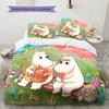 Moomins Povlečení Sada Prošívaných Prikrývek Povlak na Přikrývku Povlak na Polštář Domácí Dekorace Dárek k Narozeninám (1 * povlak na peřinu + 2 * povlak na polštář, bez jádra)