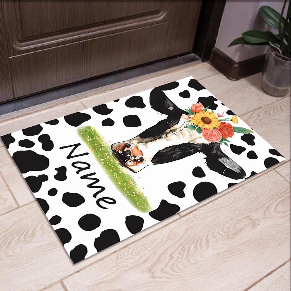 Tappeto Personalizzato con Stampa Mucca, Tappeto per Sedia da Ufficio Soggiorno Camera da Letto Cucina Decorazioni Regali.