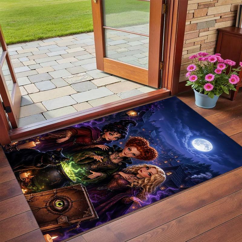 Crystal Velvet Rug Soft Non Slip Indoor Floor Mat Home DecorHocus Pocus Sanderson Sisters