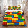 3-delige beddengoedset Bouwsteen legpuzzel Bevat 1 Dekbed + 2 Kussenslopen, Zonder Kussenvullingen, Zacht Comfortabel, Lichtgewicht Br