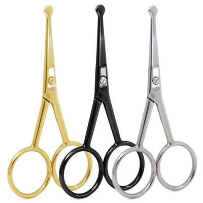 Forbici per manicure a testa tonda di sicurezza per cuticole Forbici professionali per piccolo tagliatore per sopracciglio Naso Taglio di capelli Pinzette per barba Forbici per barba