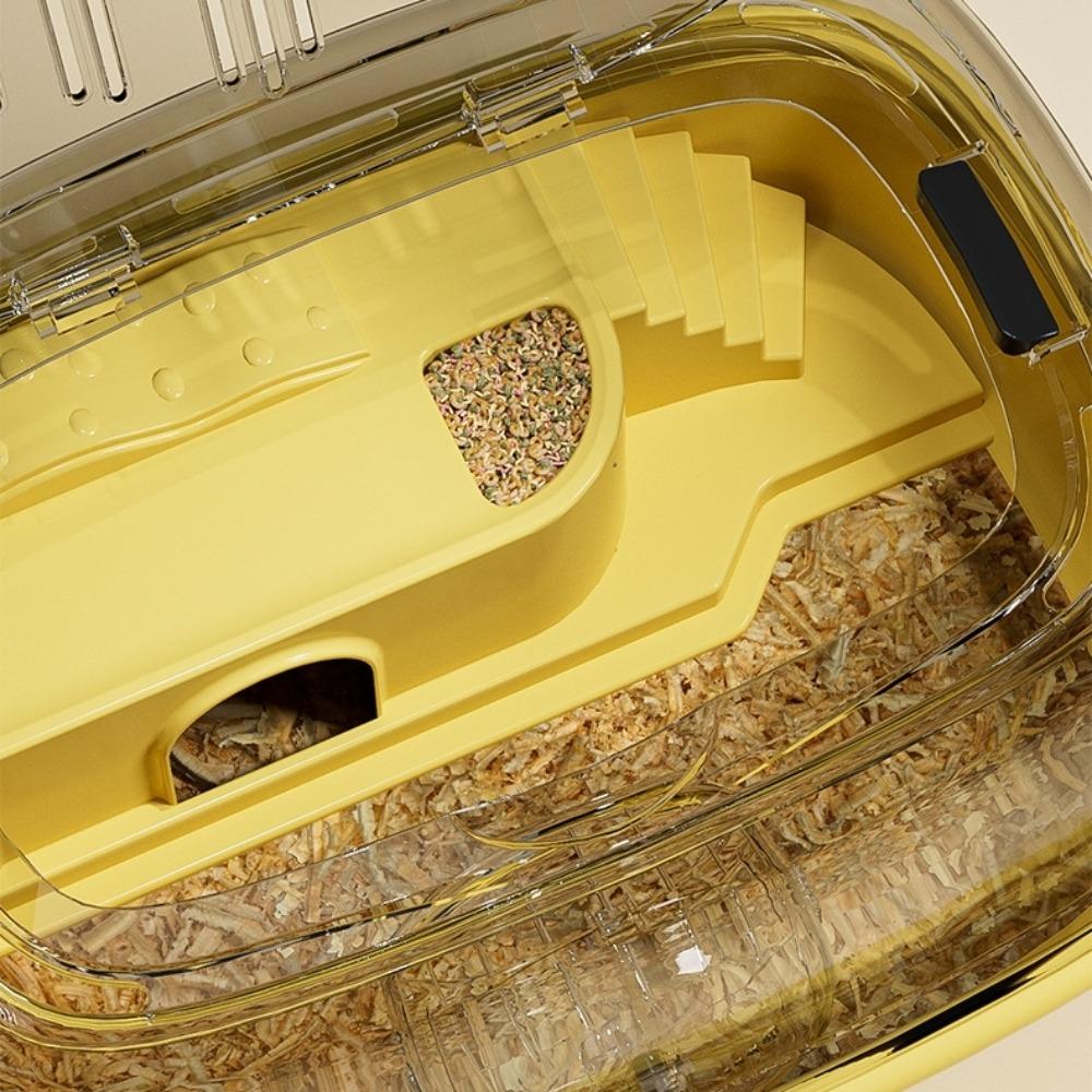 Transparent Hamster Habitat Ventilation Gerbils House Portable Large Hamster Cage  for Bunny