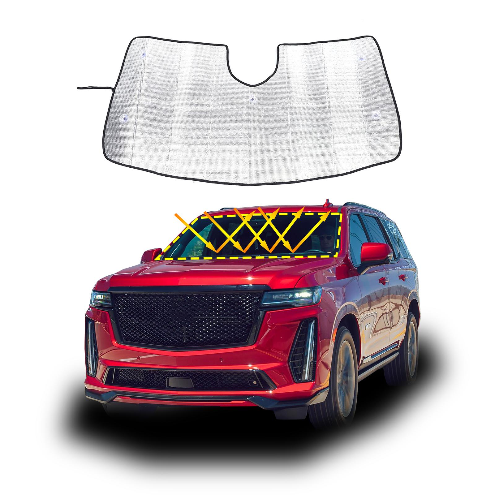 Car Sun Shade Windshield Window Sunshade Cover For Cadillac Escalade 21-24