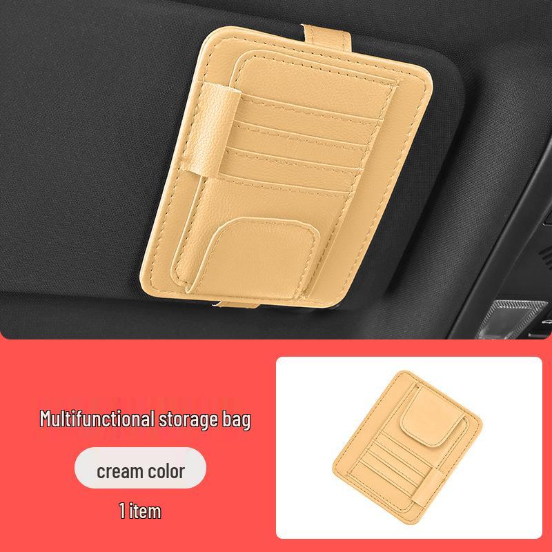 

Multifunctional Car Sun Visor Organizer: Glasses, Cards & Receipts Holder