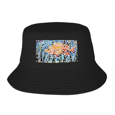 Chapeau seau en mosaïque de sébaste vibrant, chapeau de soleil, casquette militaire, chapeau pour hommes et filles, unisexe, nouvelle collection