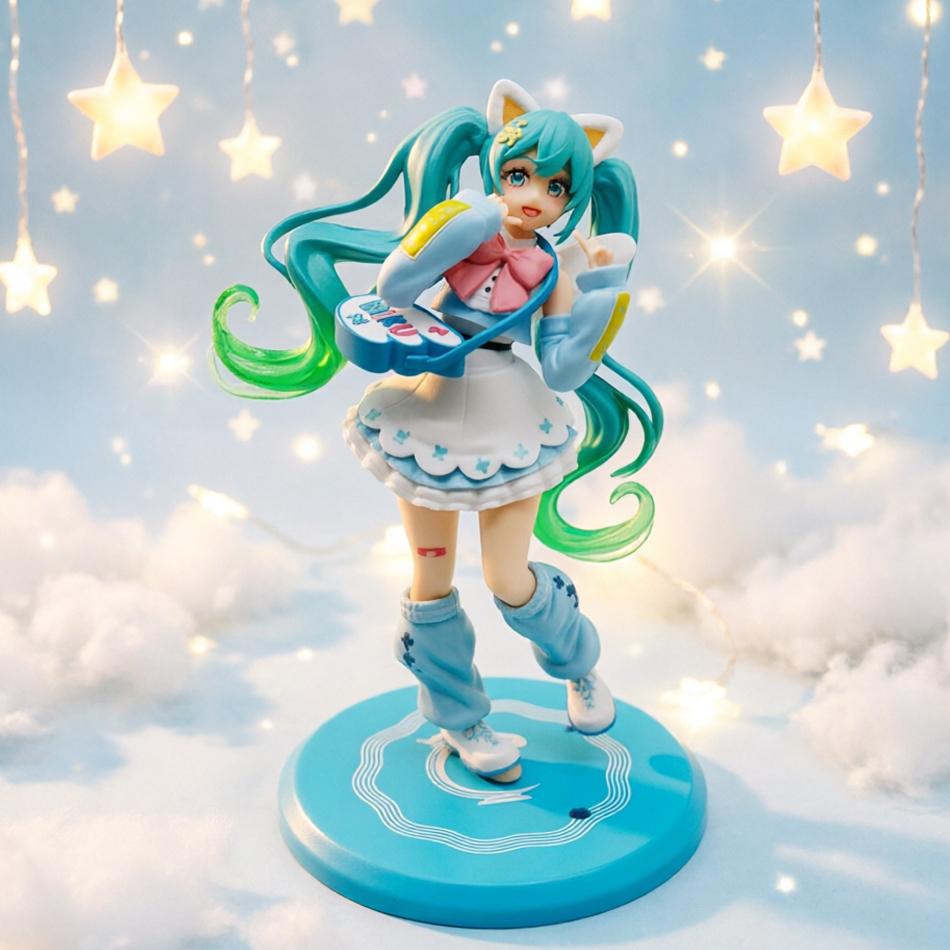 19cm Anime Cat Ears Maid Hatsune Miku Fancy Action Fashion Figure PVC Collection Model Peripheral Ornaments Decorative Toy