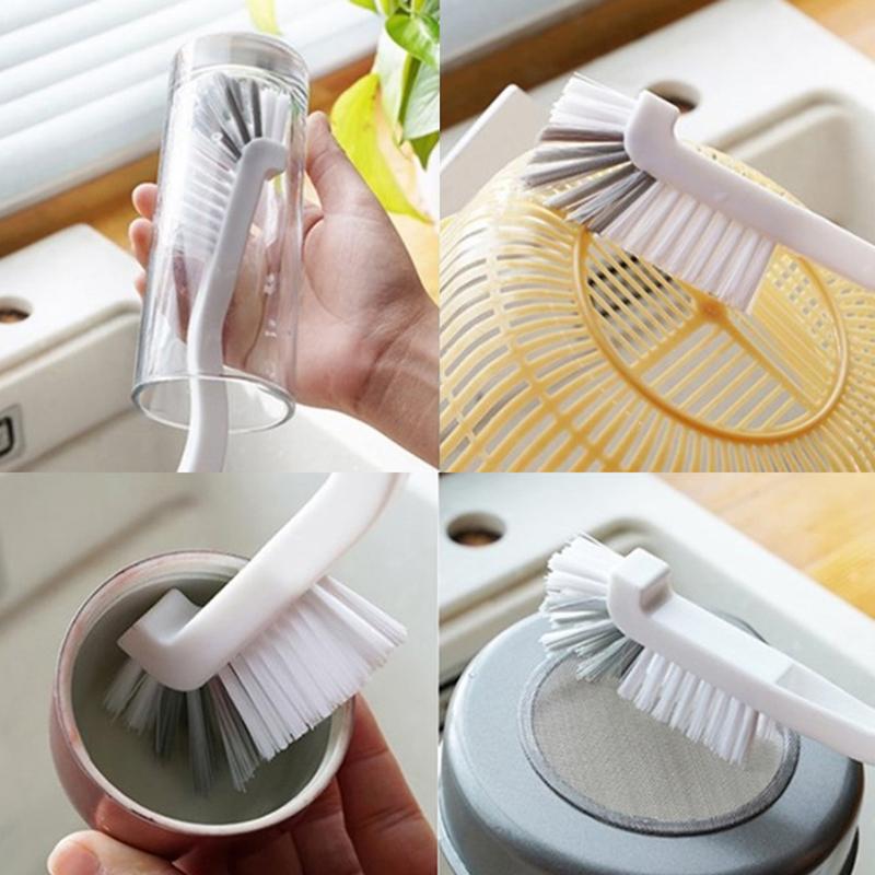 Clean Narrow Brush Plastic Cleaning Brush Long Handle Milk Bottle Glass Tube Cleaning Pan Bowl Brush Home Kitchen Tools