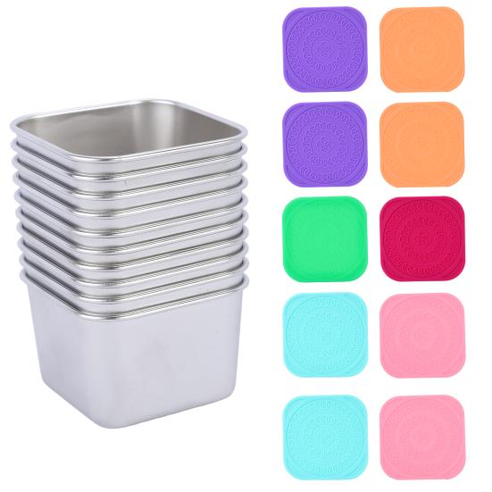 

10Pcs Stainless Steel Snack Containers for Kids, Small Metal Food Container