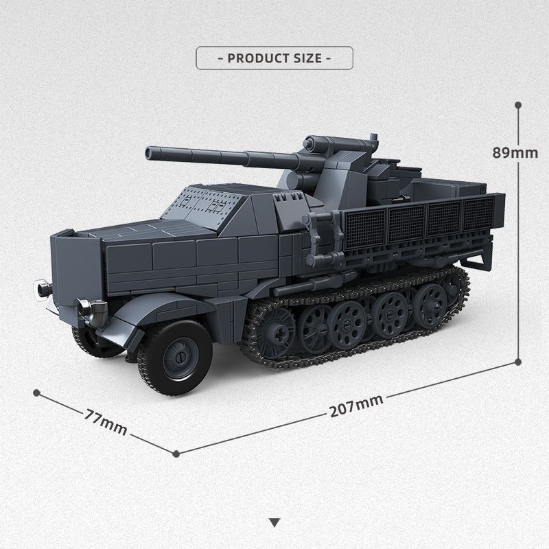 German Artillery Transport Vehicle, Tank Armored Vehicle, Educational Toy, Assembly Blocks, Gift, Third Party, 300025